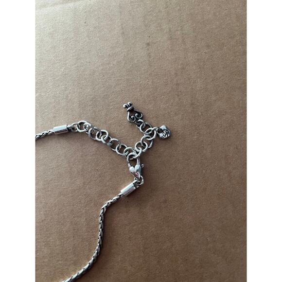 Brighton BARCELONA Silver Cut-Out Scrolled Oval Brushed Links Necklace - Picture 5 of 5